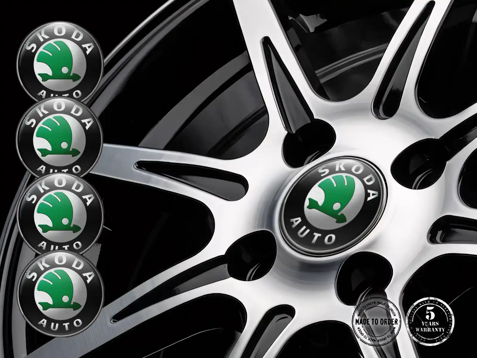 Skoda Nabenaufkleber Design Stilvolle Dome-Labels